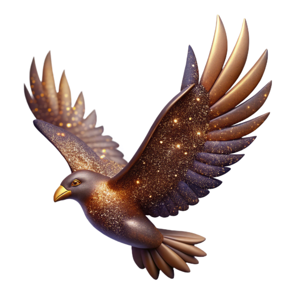 stunning classic Silhouette of a Flying Bird Cutout with Dark Blue Background png