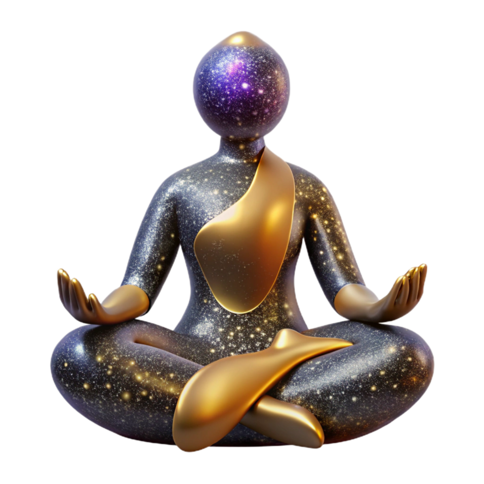 vibrant creative Silhouette of a Meditating Figure Cutout with Peaceful Pose high quality png