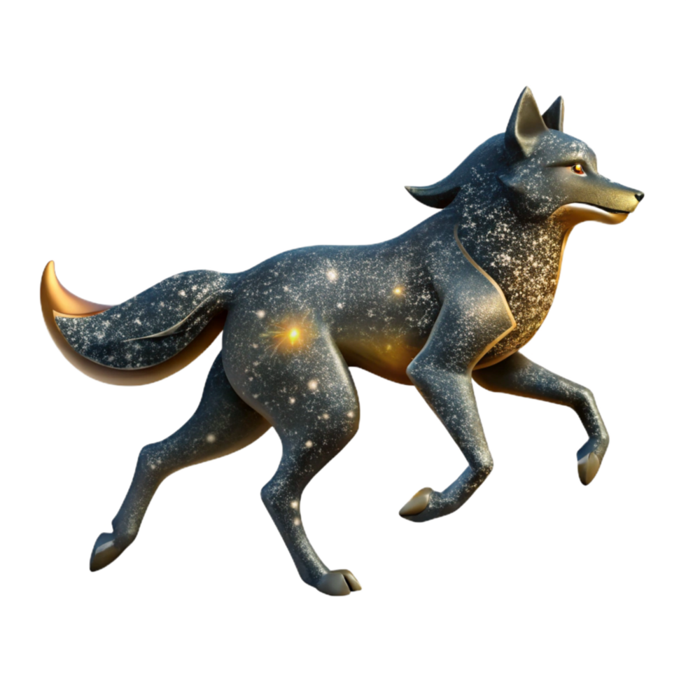 vibrant contemporary Silhouette of a Running Wolf Cutout with Dark Grey Background exclusive png