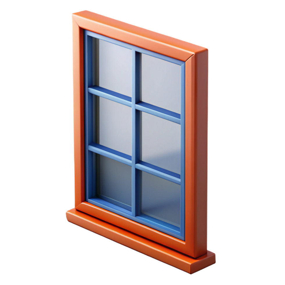 beautiful rustic Single window frame, double-paned glass high quality png