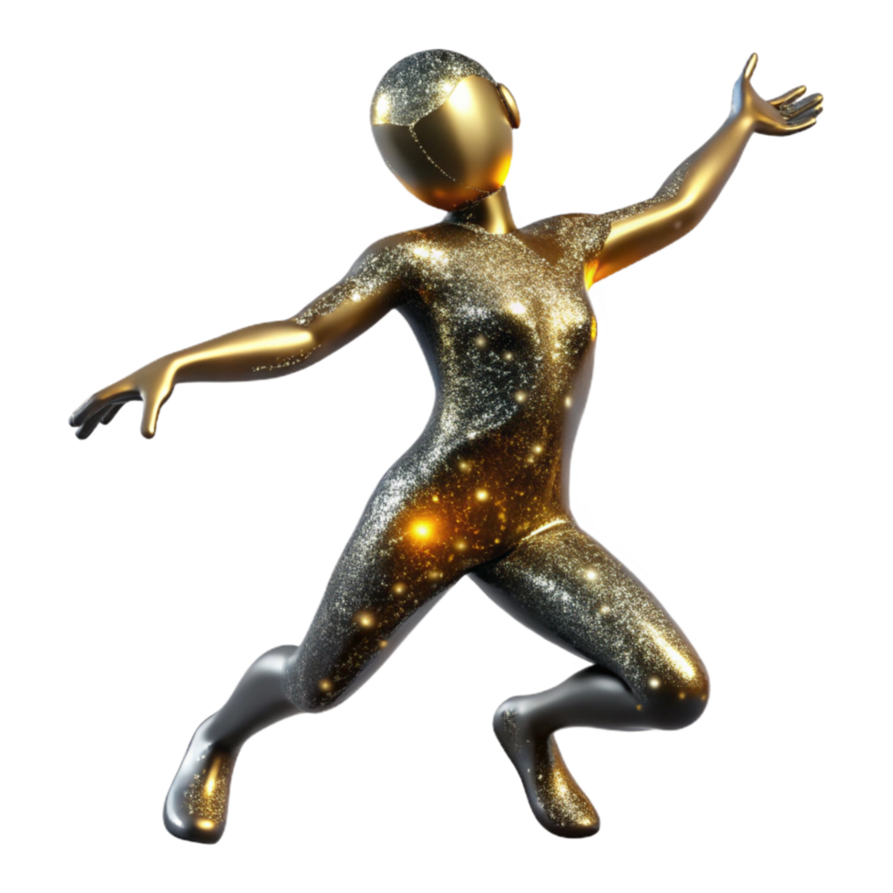 dramatic artistic Silhouette of Dancing Person Isolated original png