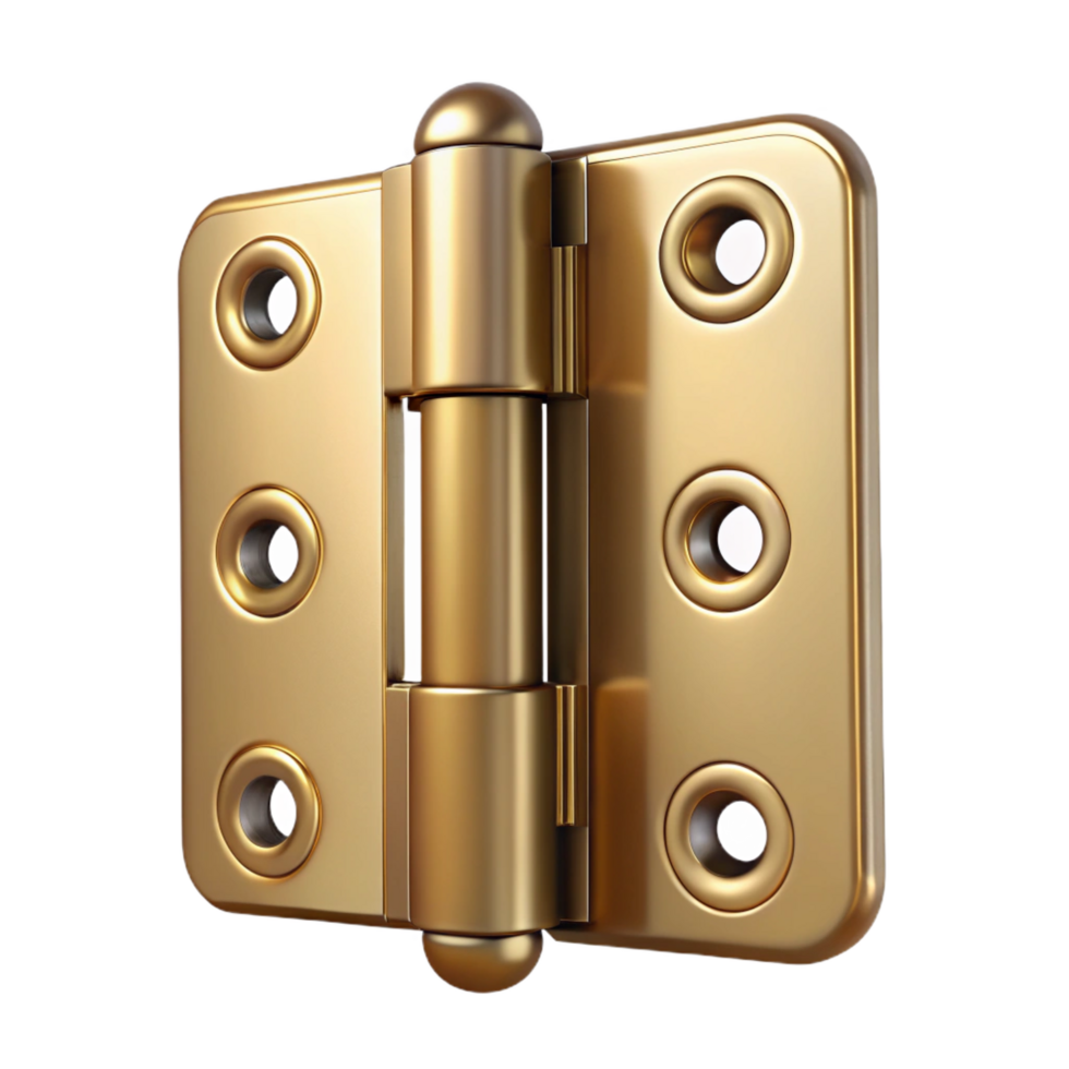 beautiful traditional Door hinge, brass 4K png