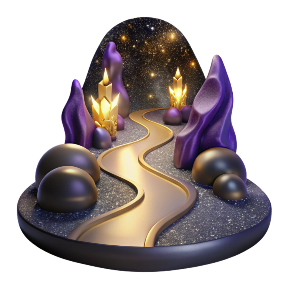 dramatic minimalist Silhouette of Mysterious Path Cutout on Transparent Background genuine png