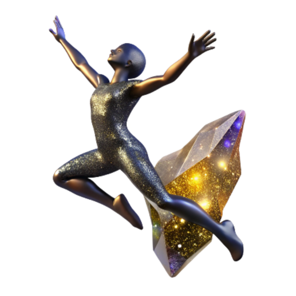 elegant abstract Silhouette of Person Jumping Transparent Background with Active Lifestyle genuine png