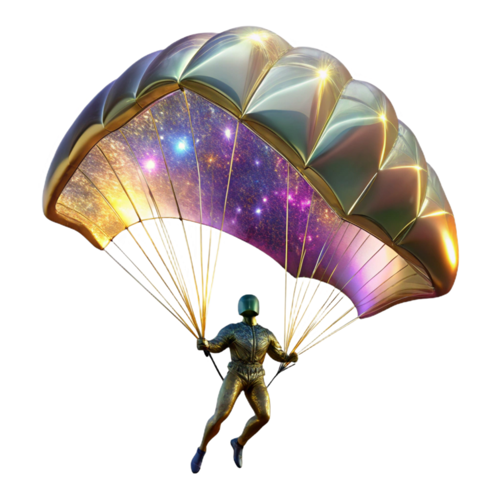 stunning minimalist Silhouette of Person Paragliding Transparent Background high quality png