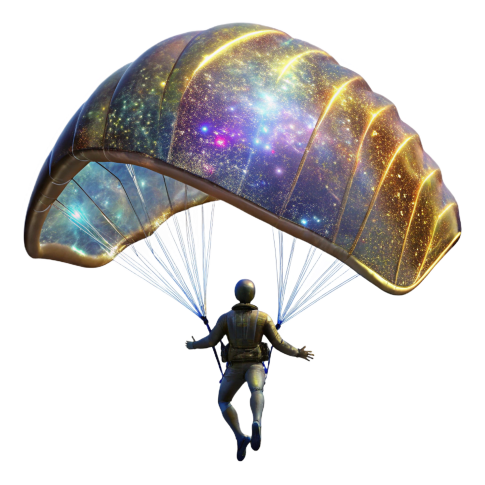stunning contemporary Silhouette of Person Paragliding Transparent Background high resolution png