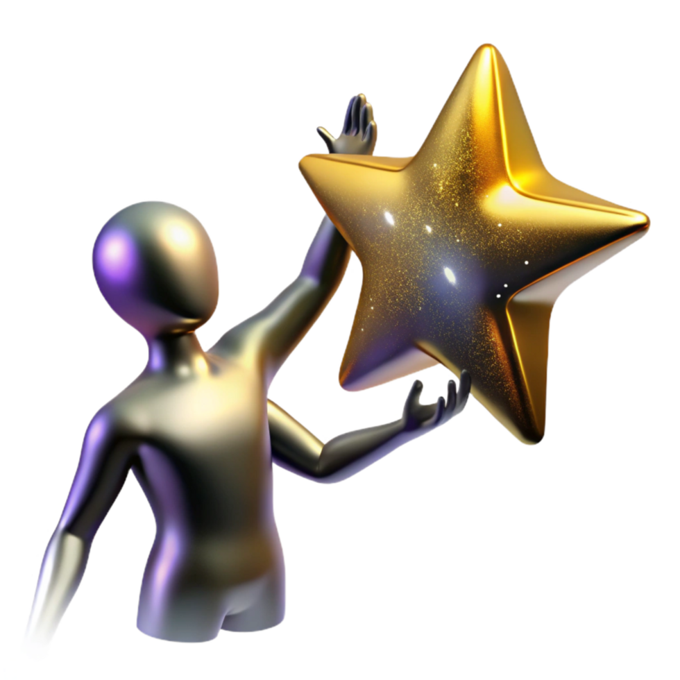 stunning abstract Silhouette of Person Reaching for Floating Orb Isolated professional png