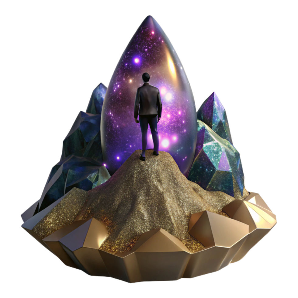 extraordinary artistic Silhouette of Person Standing on Cliff Edge Transparent Background genuine png