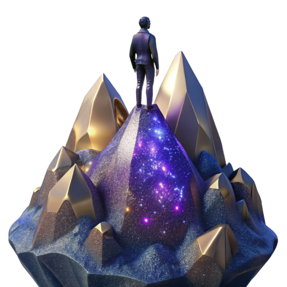 elegant traditional Silhouette of Person Standing on Cliff Edge Transparent Background original png