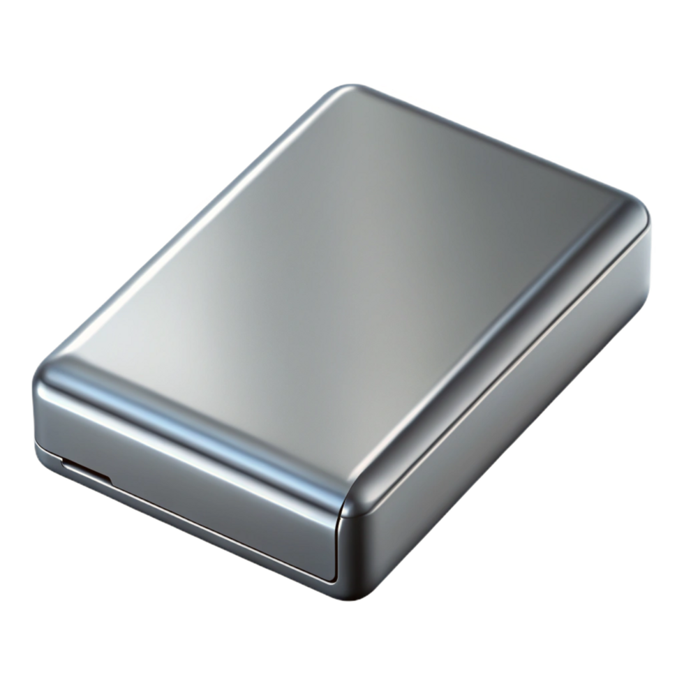 serene traditional External hard drive with brushed aluminum finish premium png