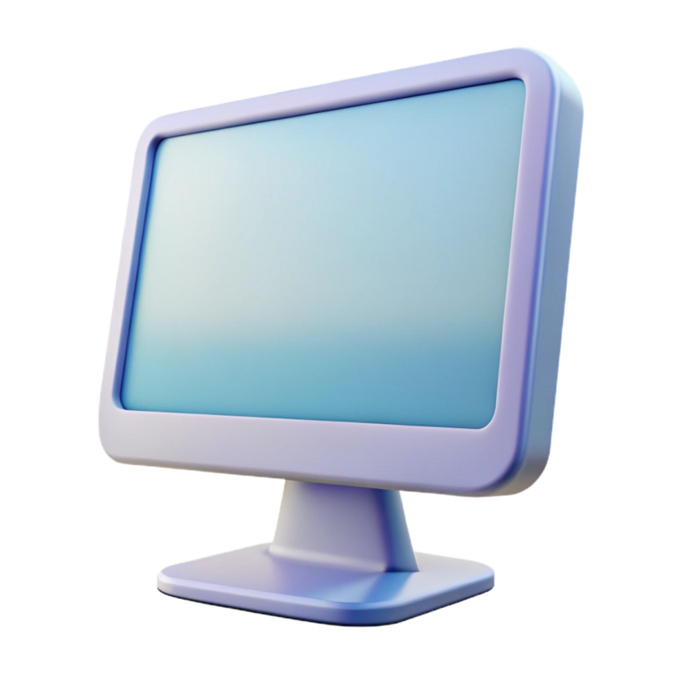 serene minimalist Desktop computer monitor with thin bezel authentic png