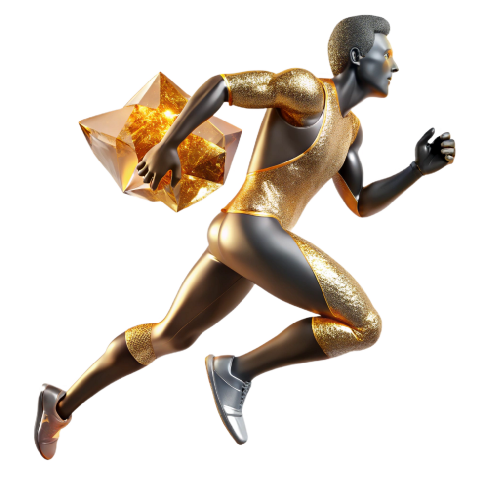 serene creative Silhouette Running Man Dynamic Pose Cutout high resolution png