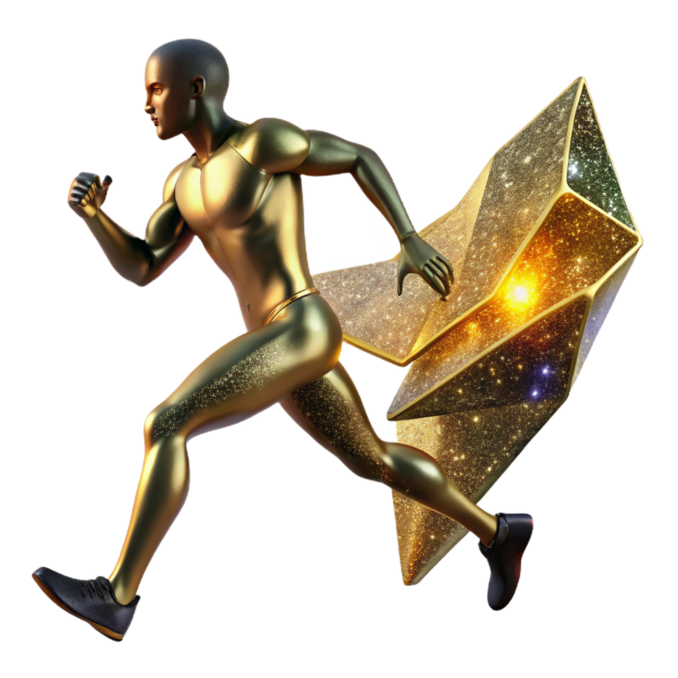beautiful vintage Silhouette Running Man Dynamic Pose Cutout original png