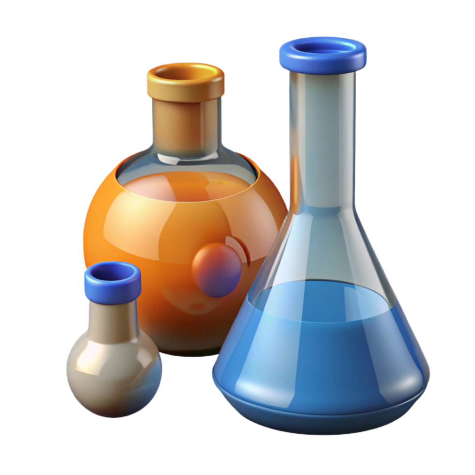 impressive artistic Laboratory equipment beaker and flask original png