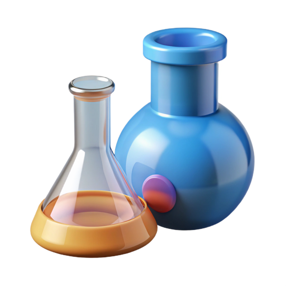 impressive minimalist Laboratory equipment beaker and flask high quality png