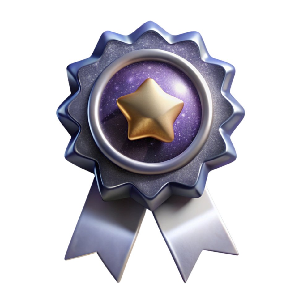 extraordinary minimalist Silver Award Ribbon Isolated with Soft Lighting premium png