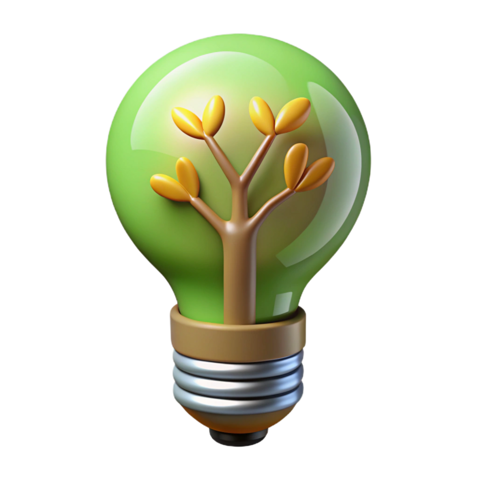impressive rustic A lightbulb with a glowing filament shaped like a tree, high quality png