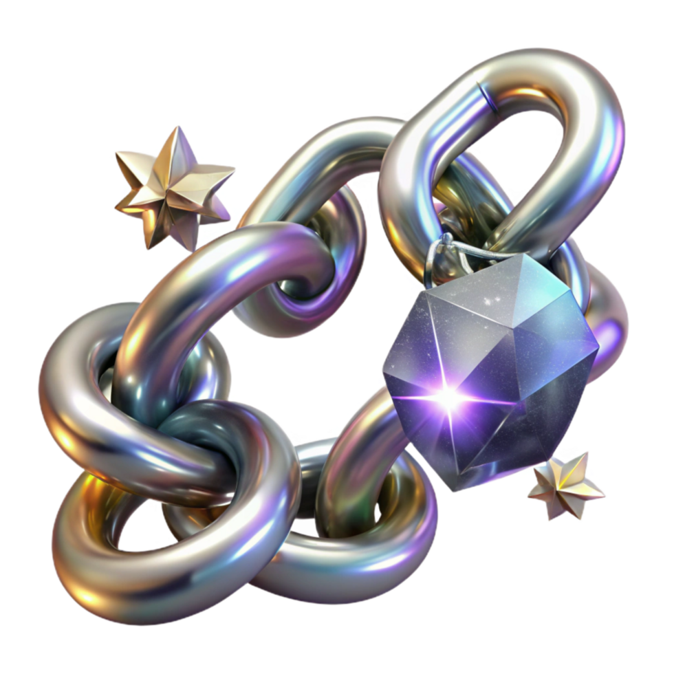 impressive minimalist Silver Chain Linked Design Transparent Background original png