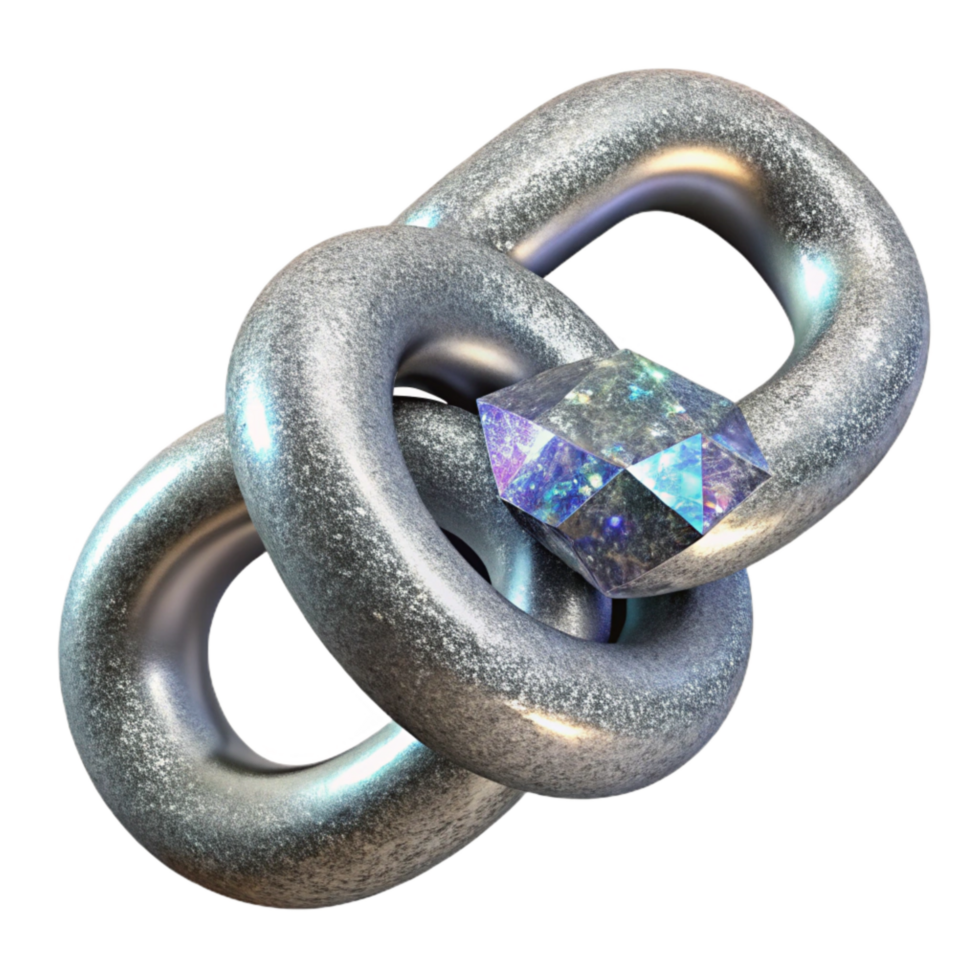 elegant vintage Silver Chain Links Interlocked Isolated genuine png