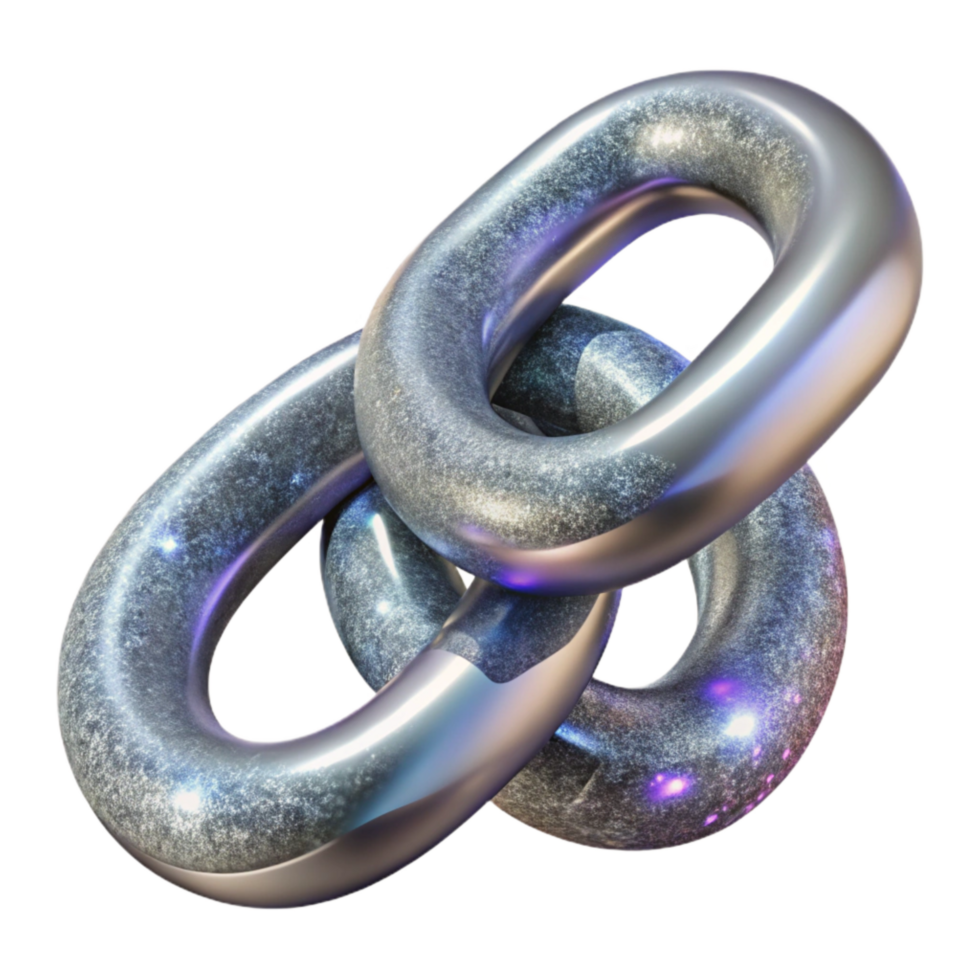 elegant vintage Silver Chain Links Interlocked Isolated png