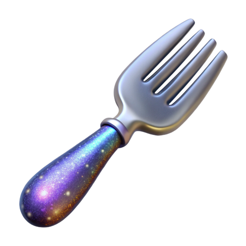 magnificent creative Silver Fork Side View Isolated Transparent Background original png