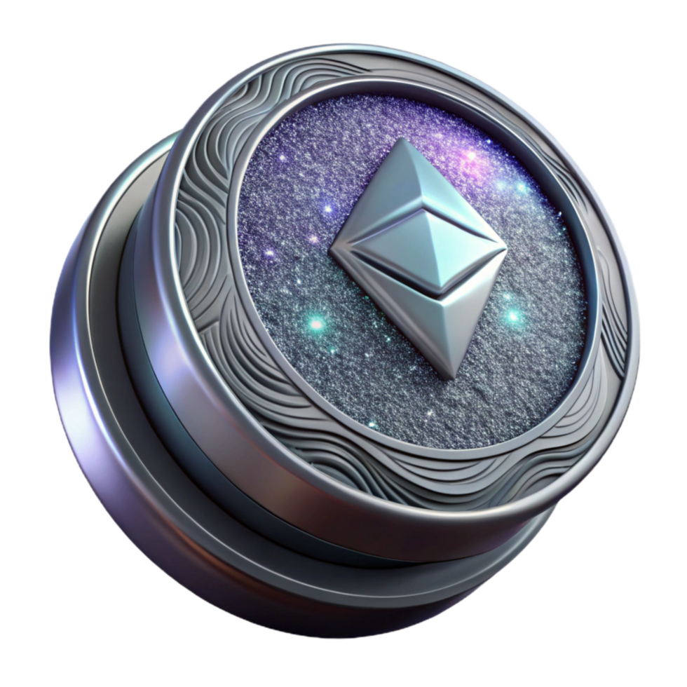 serene modern Silver Coin Stacked View Transparent Background original png