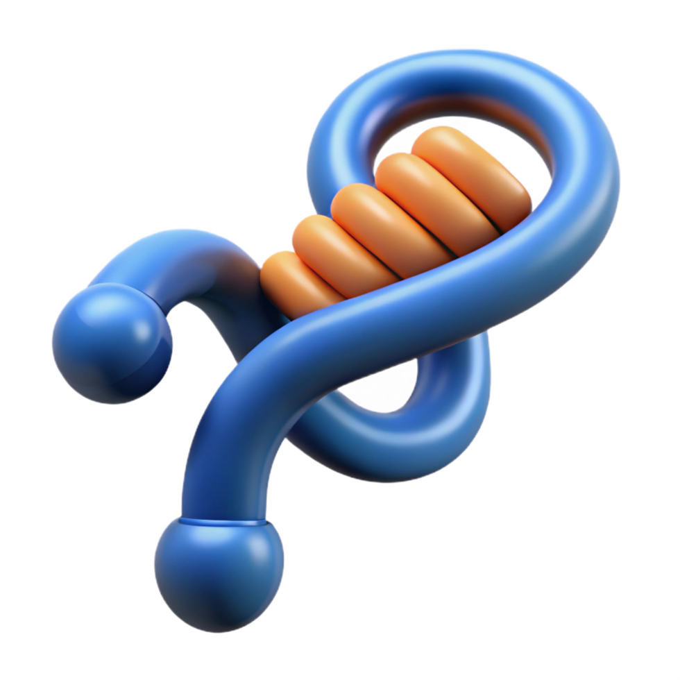 magnificent traditional A stylized question mark made of intertwined DNA strands, detailed png