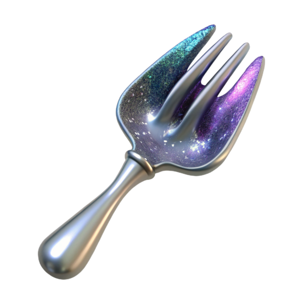 wonderful contemporary Silver Fork Side View Isolated Transparent Background detailed png