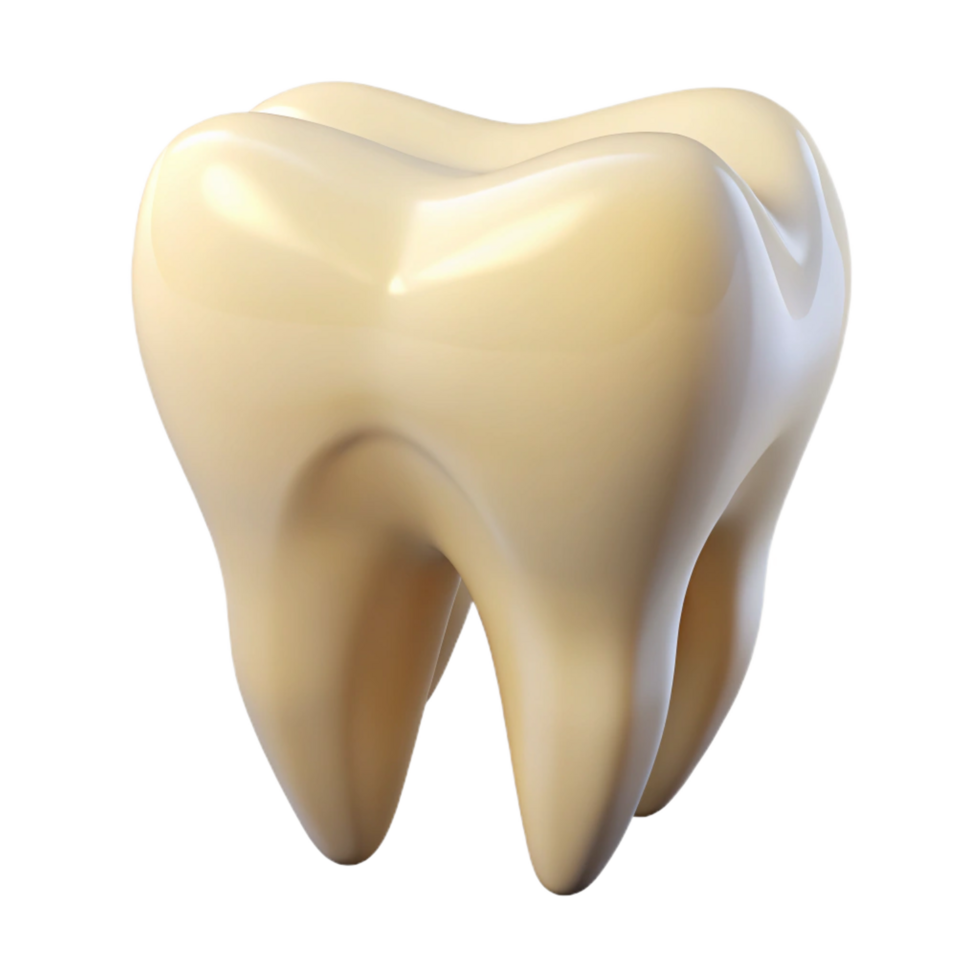 extraordinary creative A single, realistic human tooth made of polished ivory, original png
