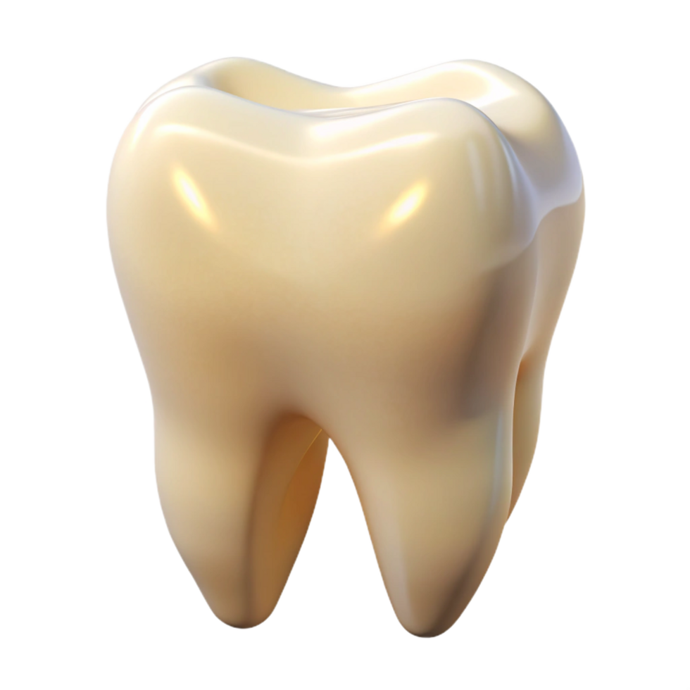 impressive artistic A single, realistic human tooth made of polished ivory, high resolution png