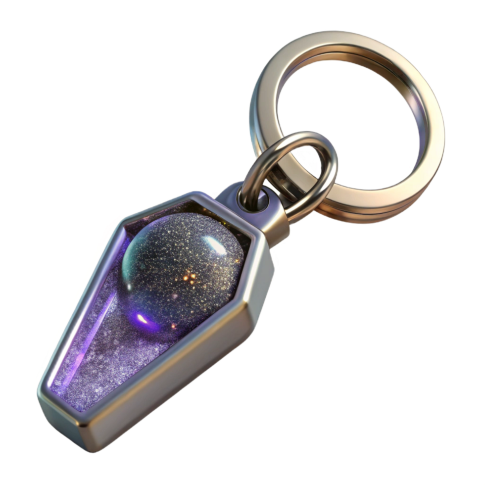 dramatic abstract Silver Key Chain Detailed Transparent Background detailed png