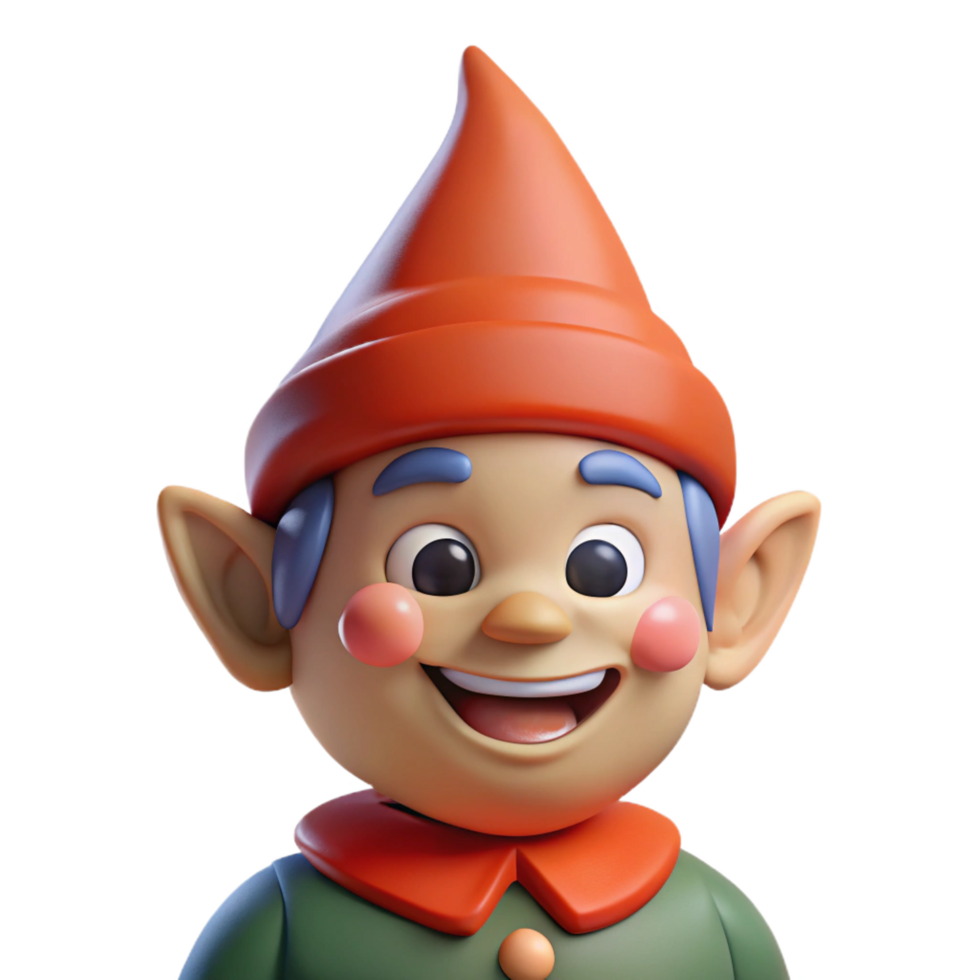 serene minimalist A playful gnome, pointy hat, mischievous grin exclusive png