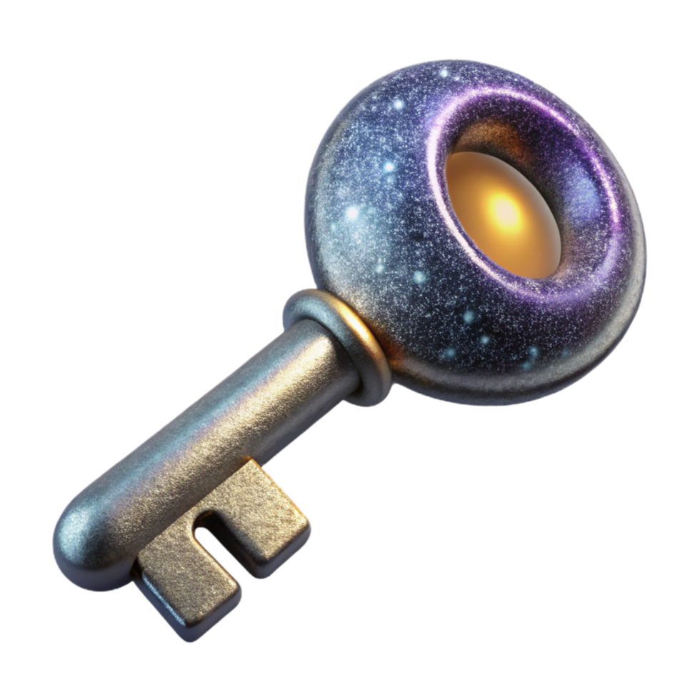 wonderful creative Silver Key Close Up Cutout high quality png