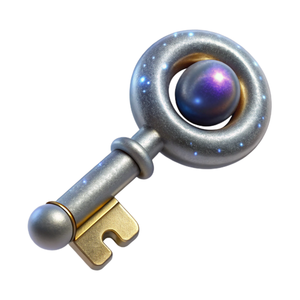 magnificent traditional Silver Key Vintage Style Cutout Element original png