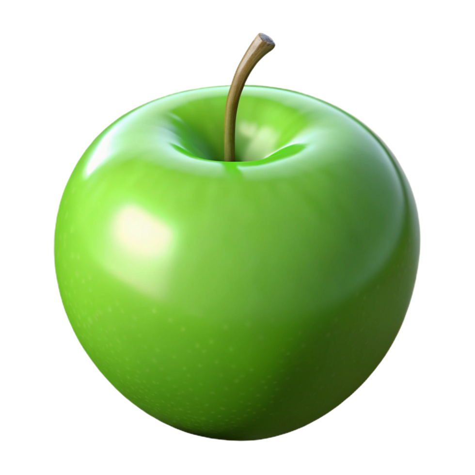 dramatic creative Ripe green Granny Smith apple detailed png