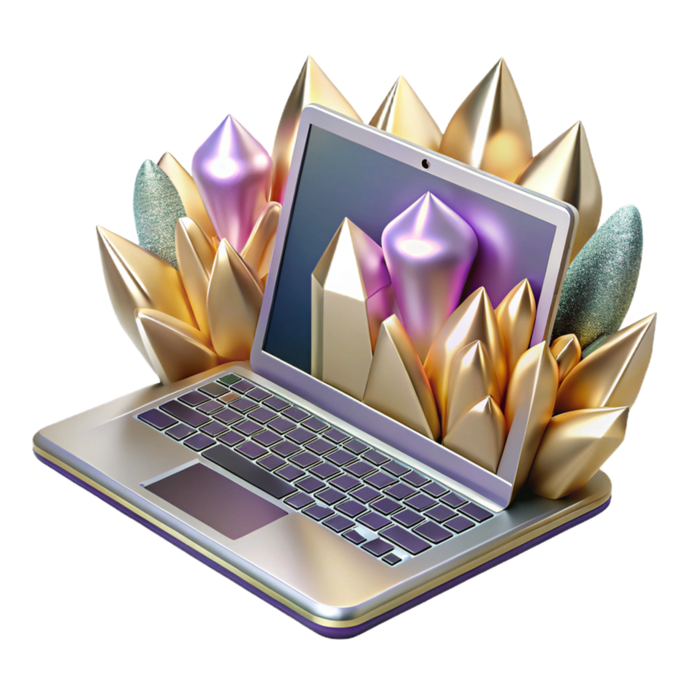 wonderful rustic Silver Laptop Front View Transparent Element original png