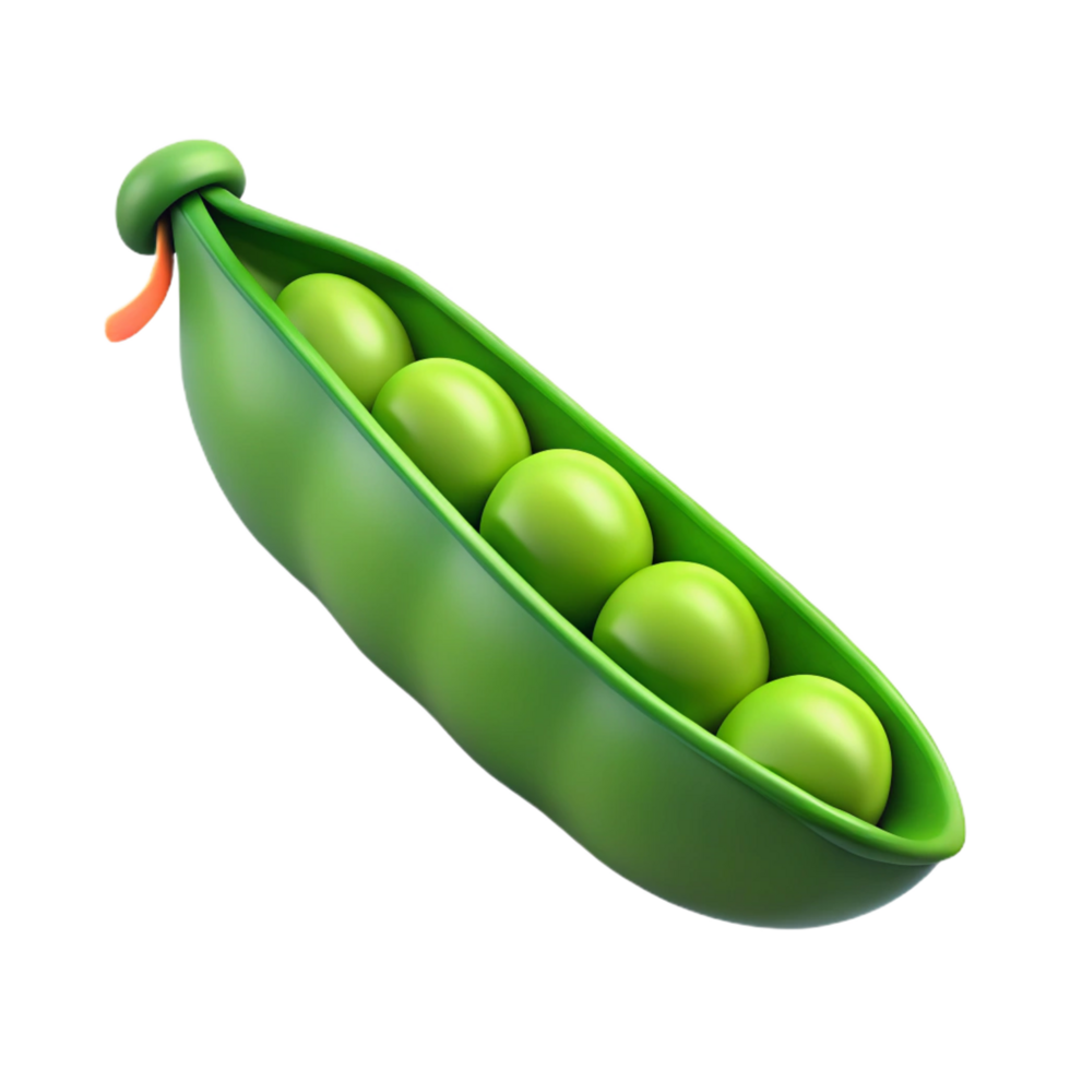 elegant rustic Single green pea pod slightly open professional png