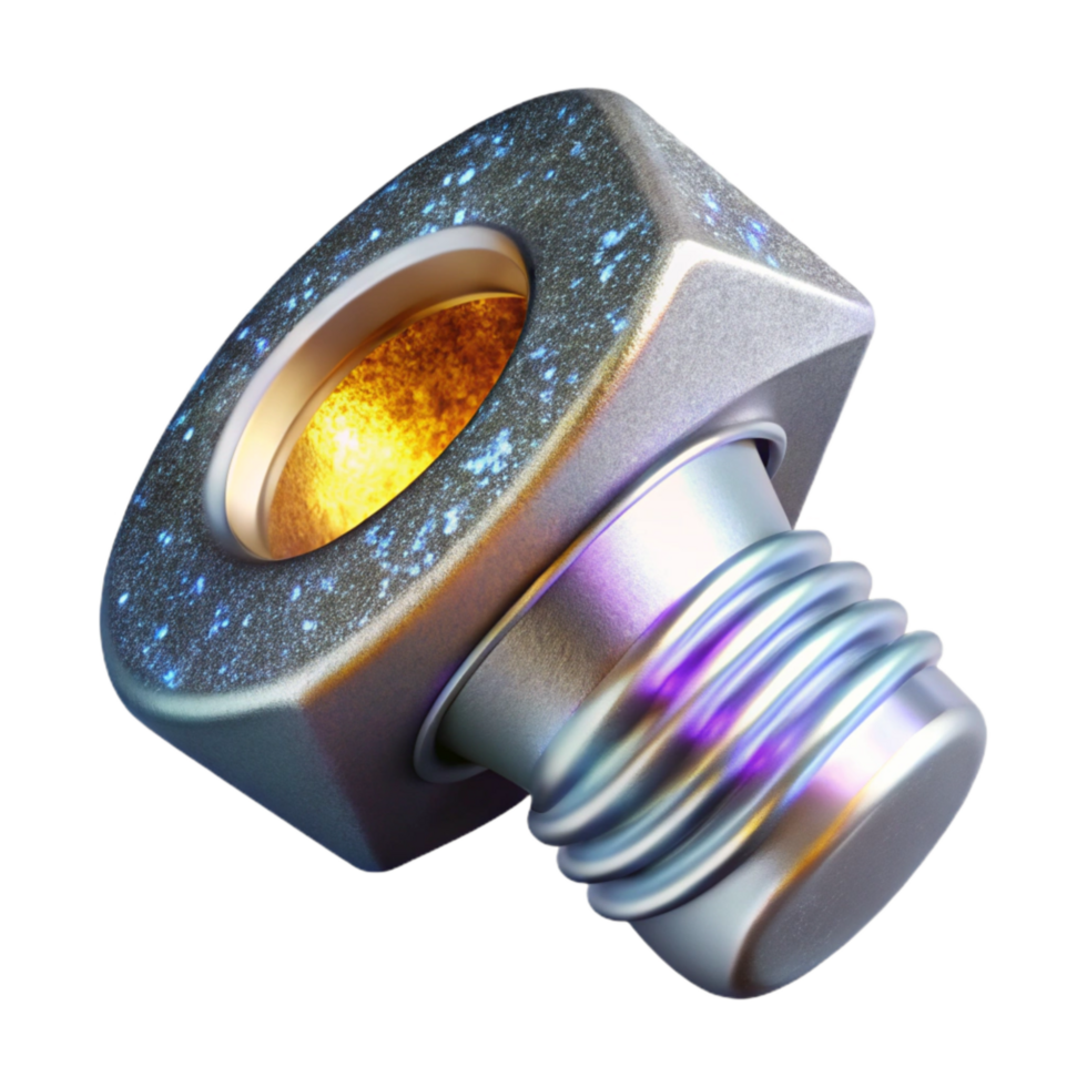magnificent abstract Silver Metal Bolt Isolated genuine png