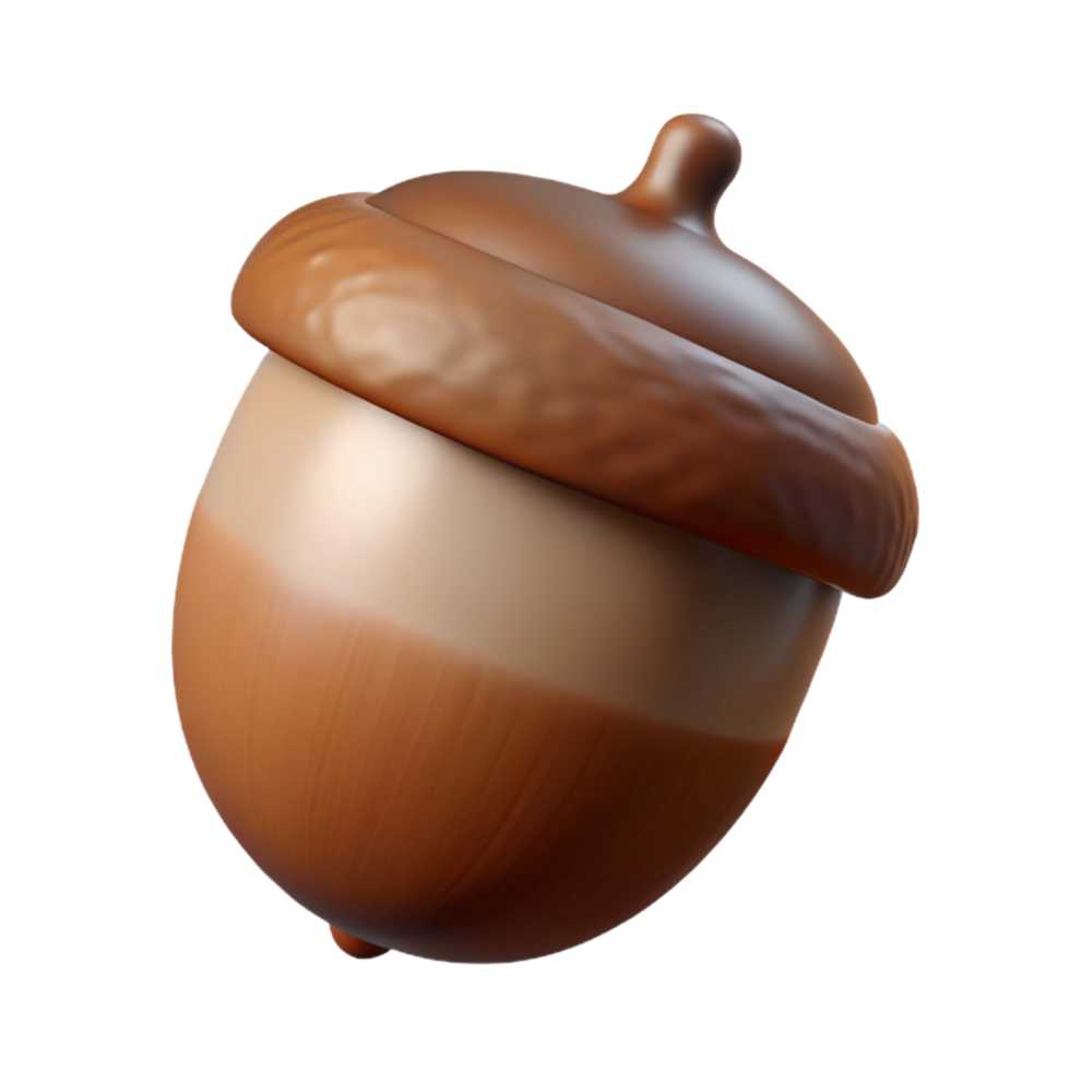 magnificent artistic Single brown acorn with cap original png