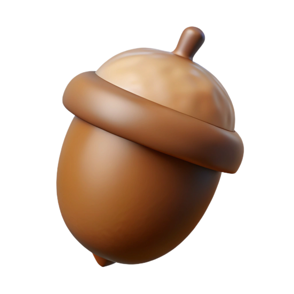 wonderful creative Single brown acorn with cap authentic png