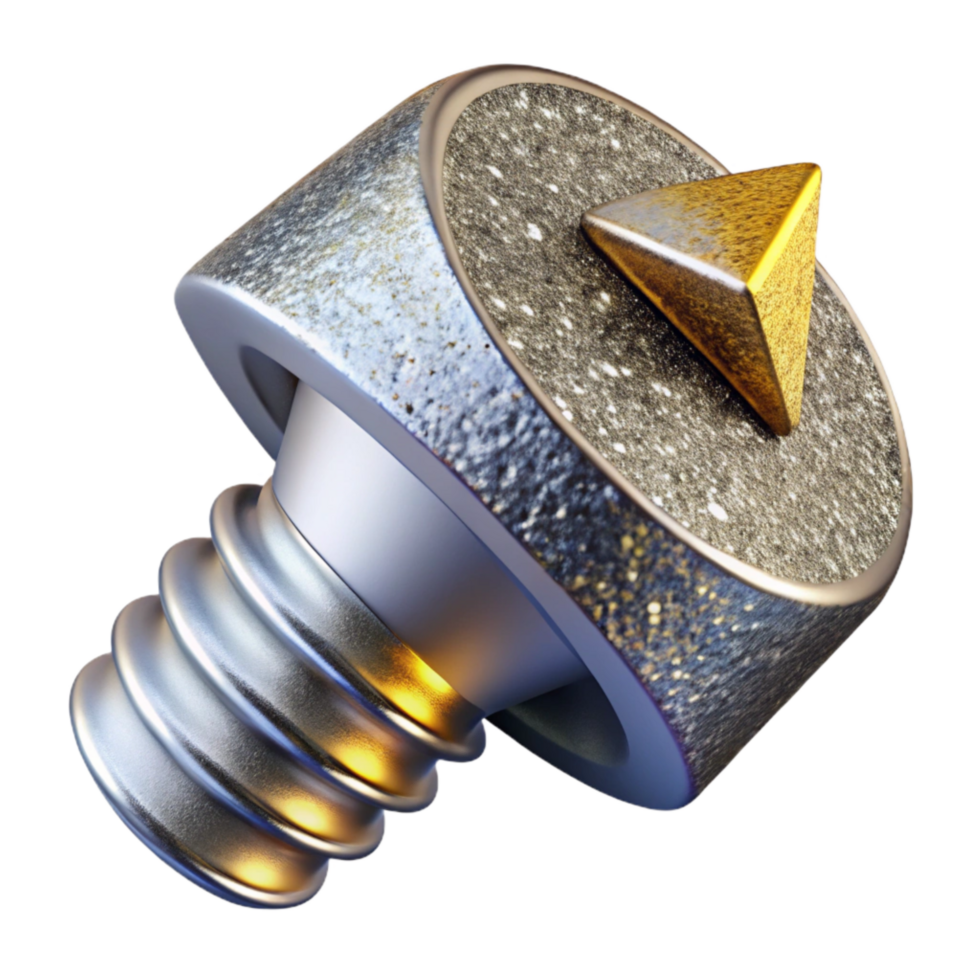 wonderful rustic Silver Metal Bolt Isolated detailed png