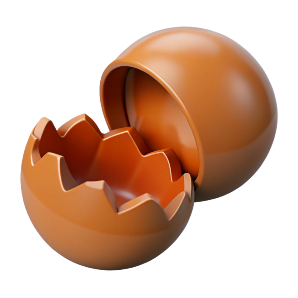 beautiful modern Brown eggshell cracked open original png