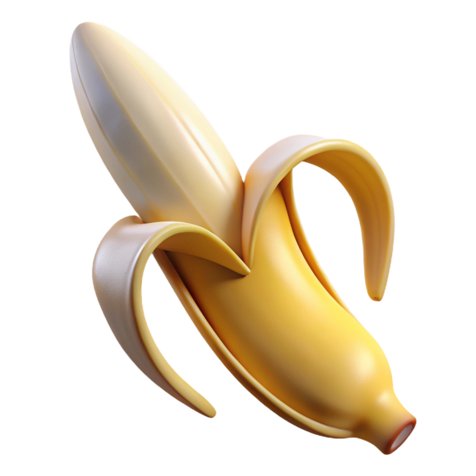 dramatic modern Ripe banana peel partially open authentic png