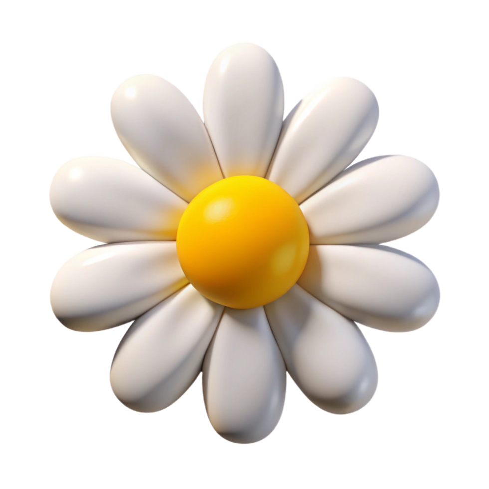 wonderful traditional Single white daisy with yellow center premium png