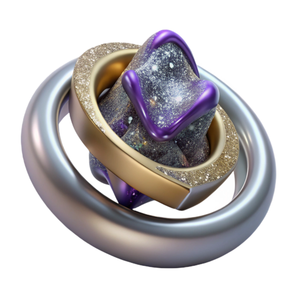 impressive minimalist Silver Ring Top View Isolated premium png