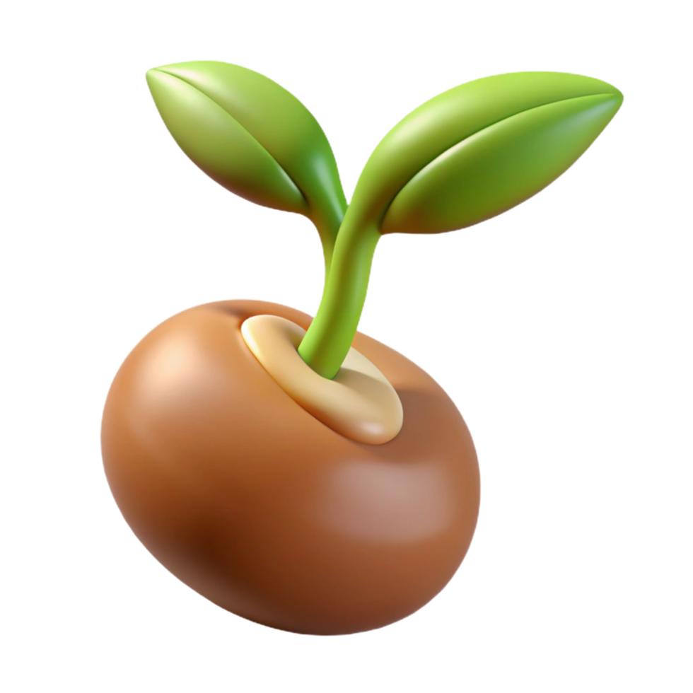 dramatic modern Close-up of a sprouting seed original png