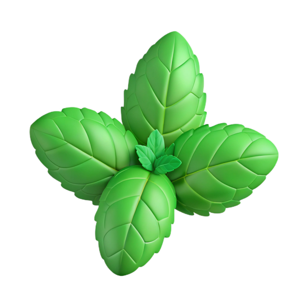serene traditional Fresh green sprig of mint exclusive png