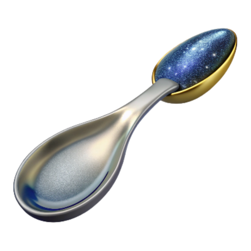 elegant vintage Silver Spoon Side View Isolated high resolution png