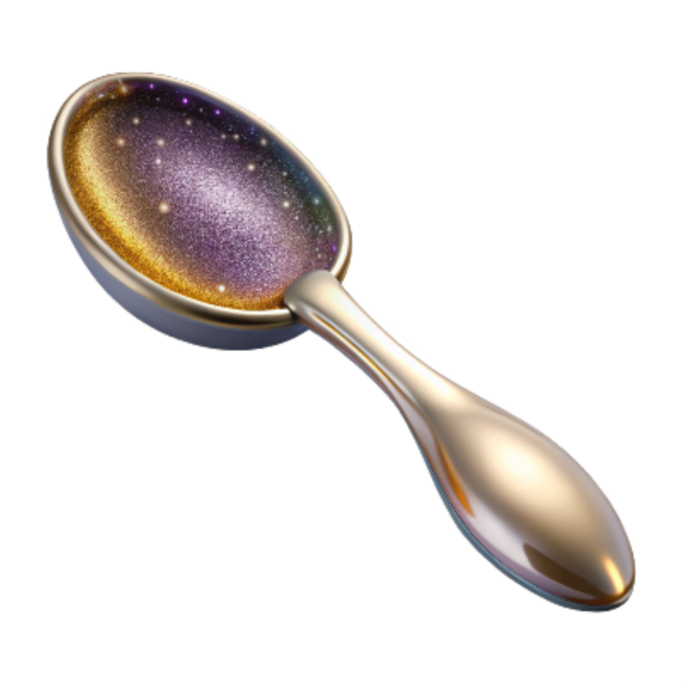 elegant artistic Silver Spoon Side View Isolated high quality png