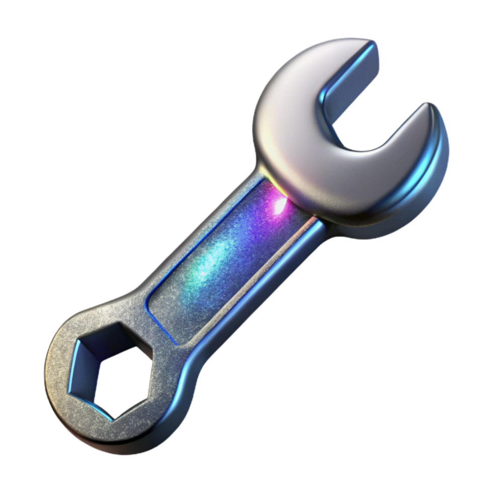 stunning rustic Silver Wrench Tool Isolated on Transparent Background original png